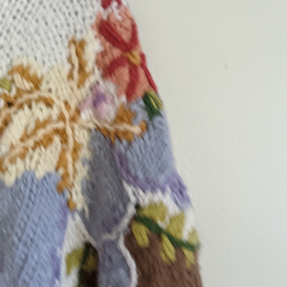 Vintage 90s Cottagecore Embroidered Sweater – Jennifer Reed – 1X – Shabby Chic - Picture 5 of 9